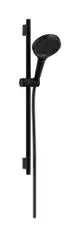 Hansgrohe-HG-Rainfinity-Brauseset-130-3jet-mit-Brausestange-S-Puro-65-cm-Push-Handbrausehalterung-und-Designflex-Textilbrauseschlauch-160-cm-Mattschwarz-28745670 gallery number 1